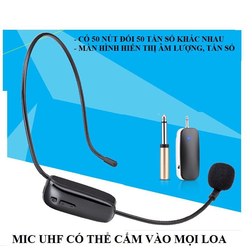 Micro không dây UHF dùng cho loa trợ giảng giáo viên, loa kéo, dạy nhảy