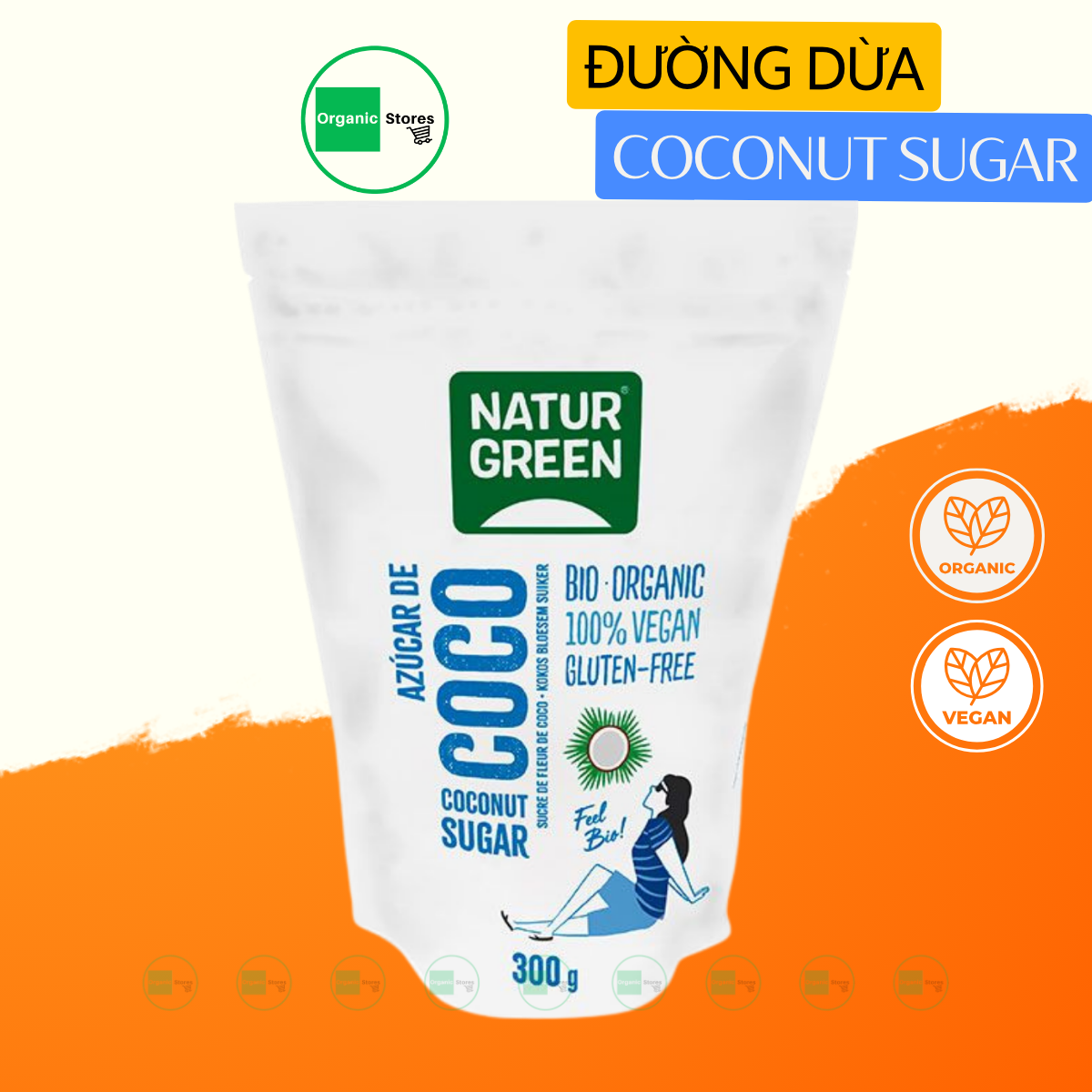 Đường dừa hữu cơ 300gr - NaturGreen
