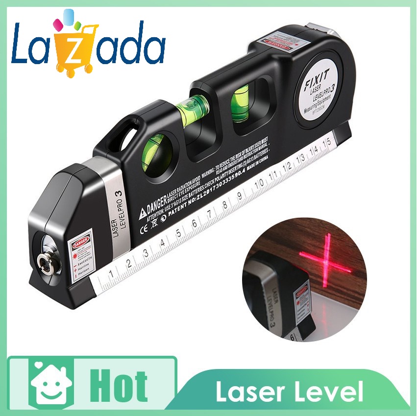 Thước đo khoảng cách bằng laser - máy đo khoảng cách laser cầm tay giá rẻ PRO 3(Đen) HÀNG CHUẨN - Đa chức năng: ni vô nằm, đứng, xiên 45 °, thước rút 2.5m, thước ngắn 15cm, laser đo cân bằng ngang