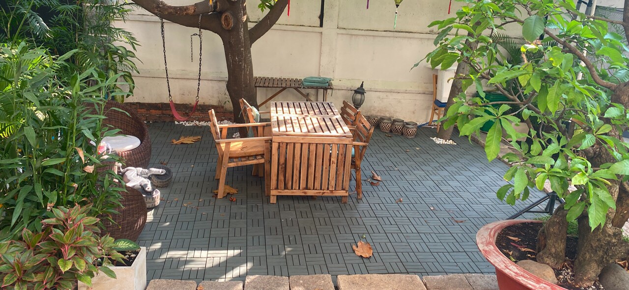 COMBO 10 Ván sàn gỗ vỉ nhựa 4 nan, 6 nan va 12 nan Màu Ghi Xám - Vỉ nhựa PP nguyên chất - Vỉ gỗ nhựa lót sàn nhà tắm ban công sân thượng ngoài trời giá rẻ