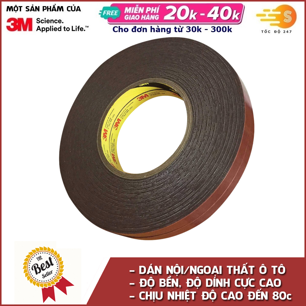 Băng keo cường lực siêu dính gắn nội thất ô tô 3M GT7108 - Tốc độ 247 dán nội ngoại thất ô tô đền bền độ dính cực cao