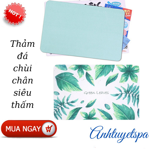 Thảm đá chùi chân siêu thấm xuất nhật size to 60x30x0.9cm,Thảm đá 3D họa tiết sang trọng