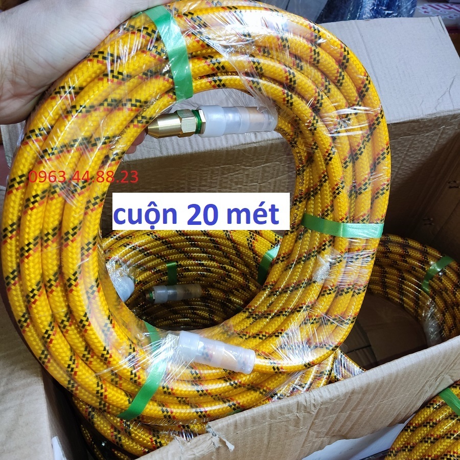 Dây xịt rửa xe áp lực gia đình 10m -15m - 20m/ ren 13mm / áp lực / lắp máy xịt rửa xe áp lực gia đình / máy mô tơ kéo