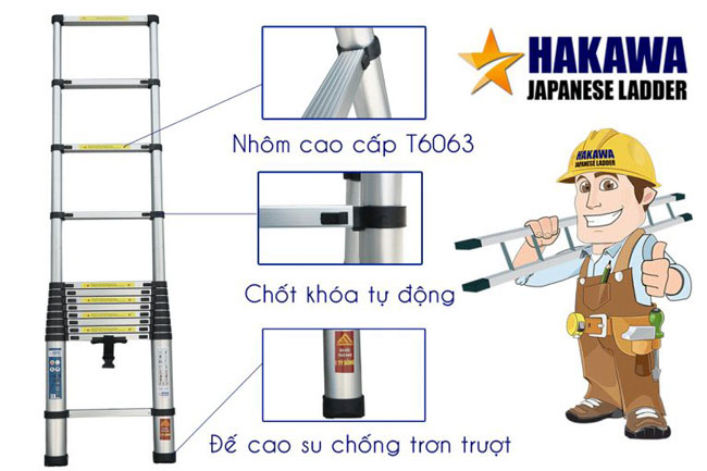 Thang Nhôm Rút Đơn Hakawa HK-144