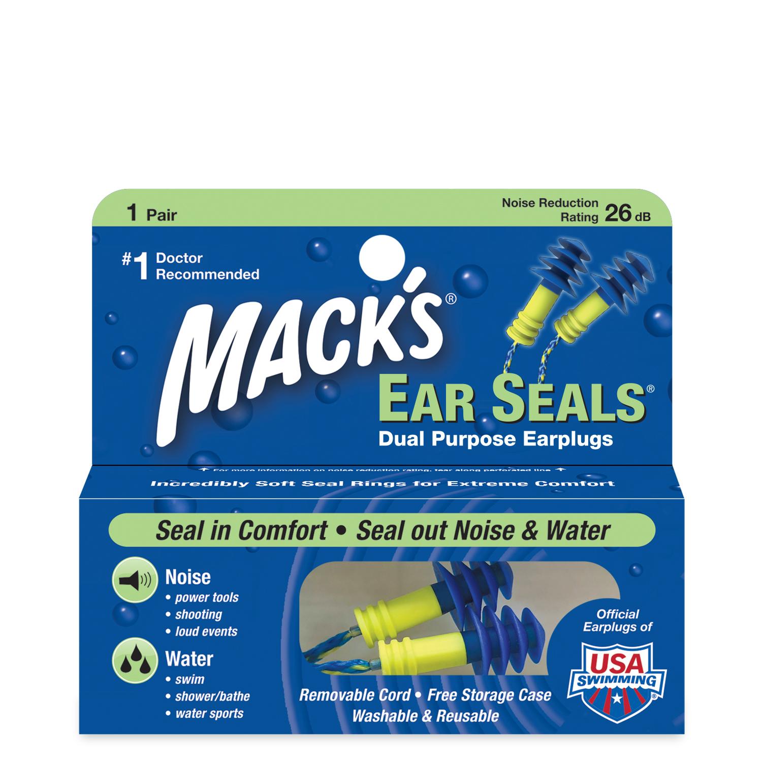 Hộp 1 đôi nút bịt tai đi bơi Ear Seal - Nhập khẩu Mỹ thương hiệu Mack's