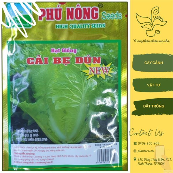 Hạt giống phú nông - cải bẹ dún gói 20g - hạt giống - rau ăn lá