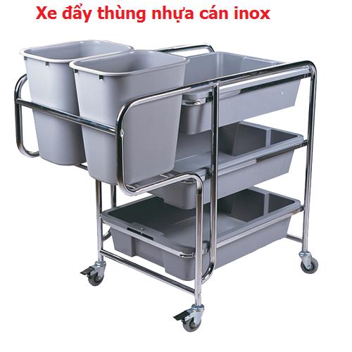 [HCM]Xe thu dọn thức ăn cán inox