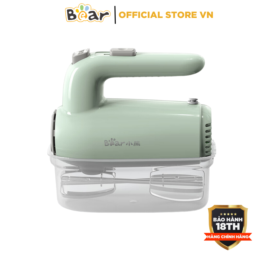 Máy đánh trứng cầm tay mini Bear-DDQ-B01F7, Công suất 125W, Máy đánh kem, bơ, trứng, Tích hợp 5 chế độ Bảo hành 18 tháng