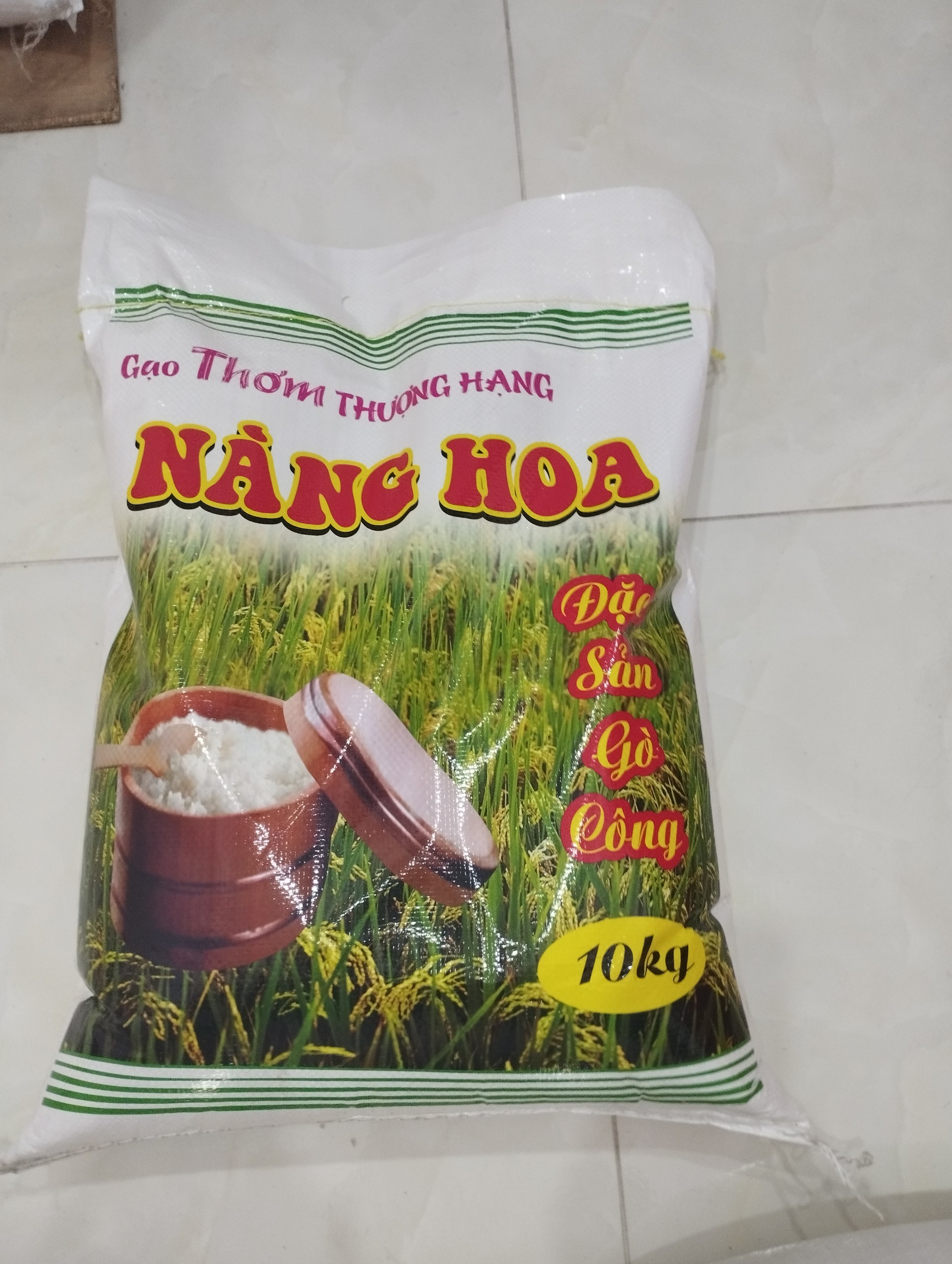 10kg gạo nàng hoa thượng hạng - gạo mềm thơm - bena organic