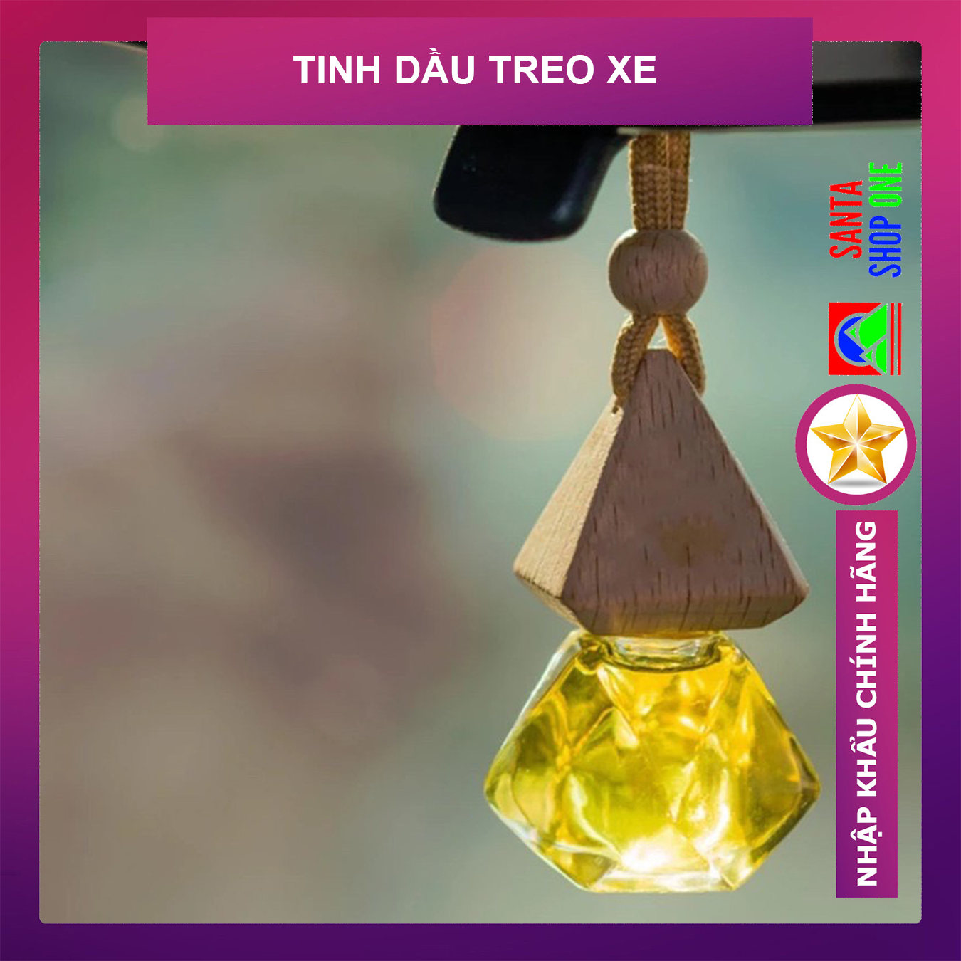 Nước hoa treo xe ô tô - tinh dầu thơm treo xe hơi - tỏa hương thơm mát - santa nhập khẩu