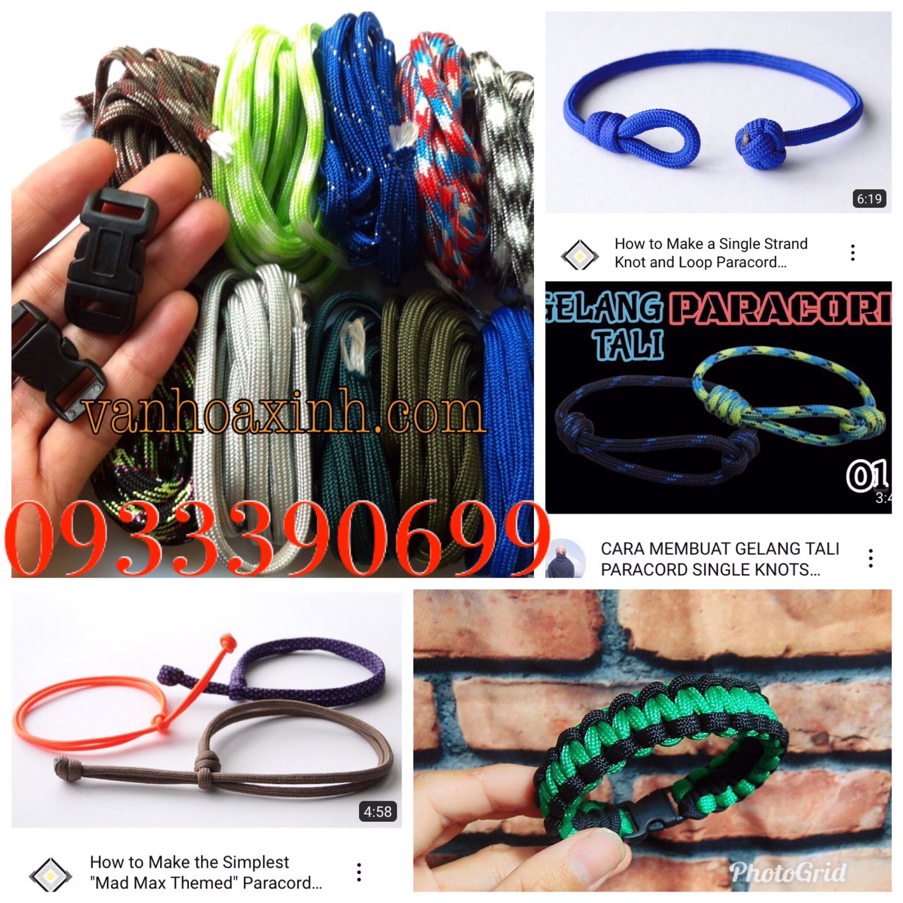 💥 Dây dù đan thắt VÒNG TAY NAM paracord 5mm đan vòng sinh tồn cho nam giới
