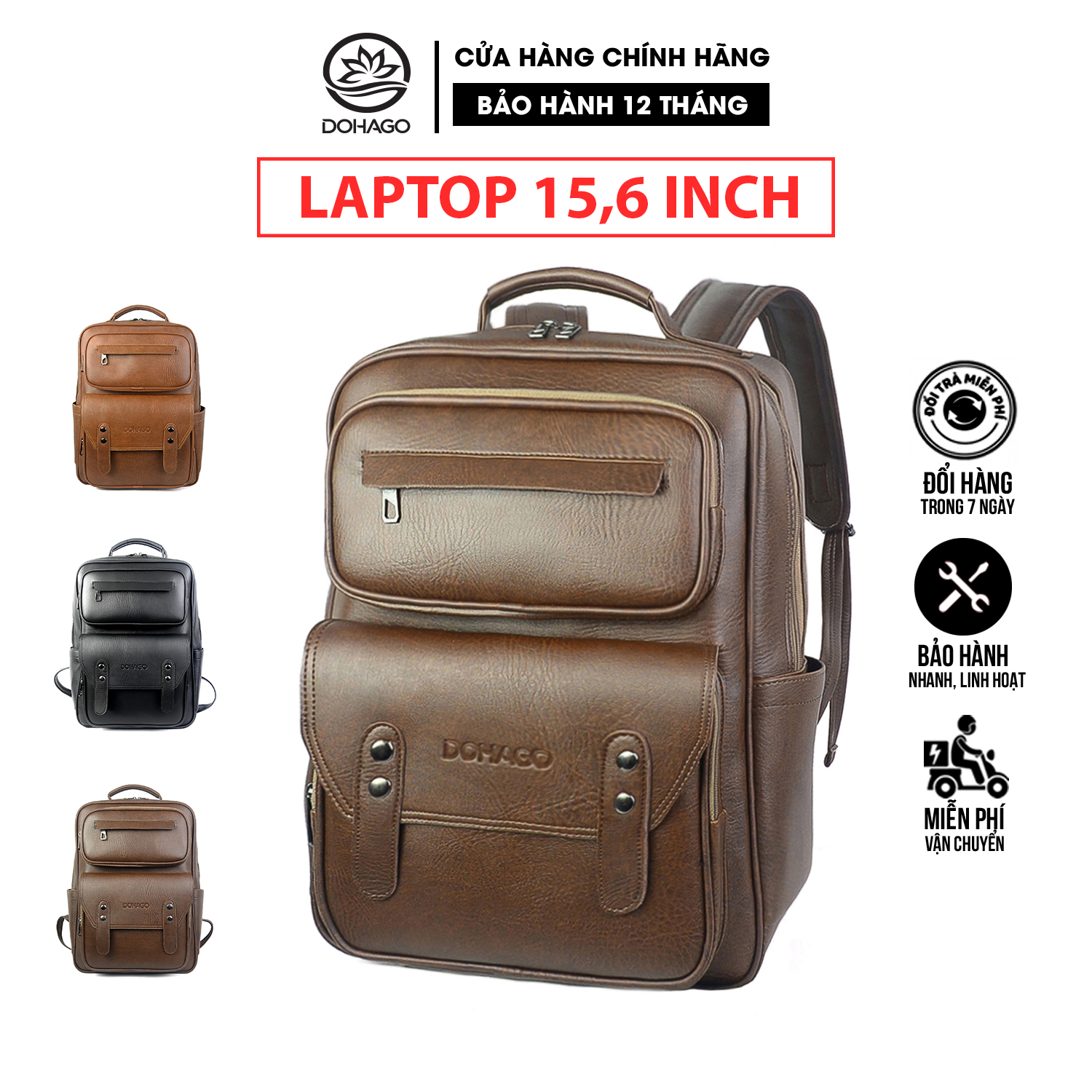 Balo thời trang dohago đa năng có ngăn đựng laptop 15.6 inch - bna05