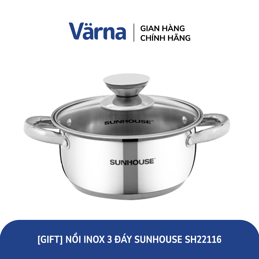 Nồi inox 3 đáy sunhouse sh22116