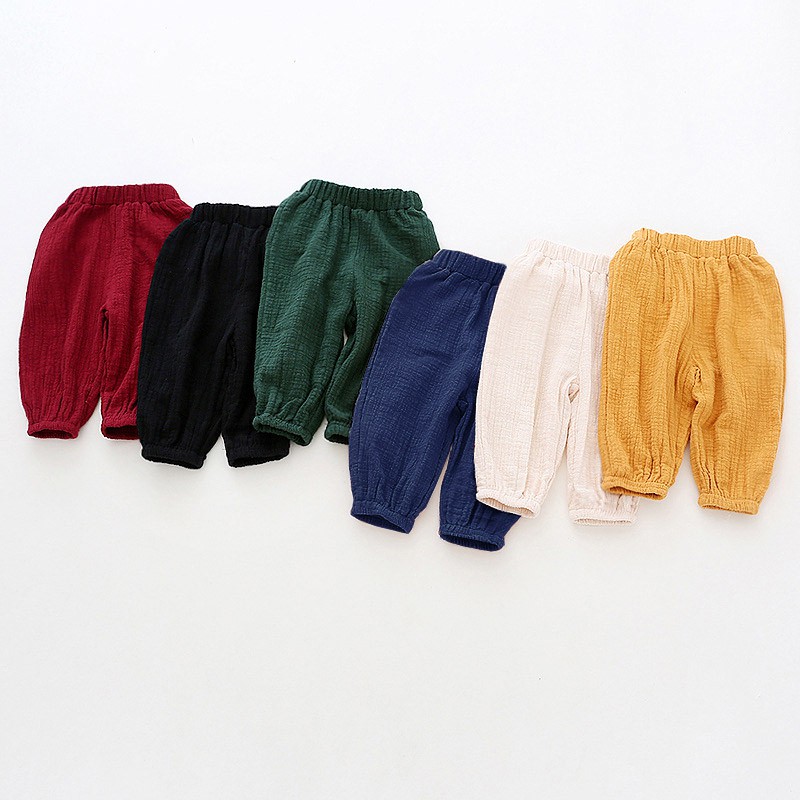 Quần trẻ em chất đũi tránh muỗi cho bé trai và bé gái QATE236 cho bé từ sơ sinh đến 19kg