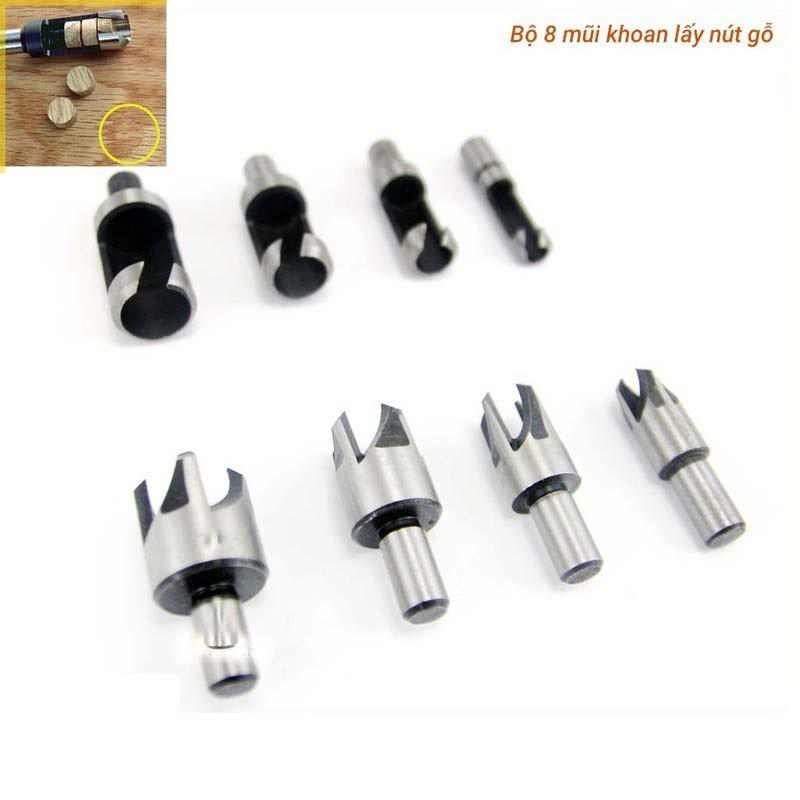 Bộ 8 mũi khoan lấy nút gỗ,lấy chốt gỗ-Mũi khoan gỗ,mũi khoan gỗ