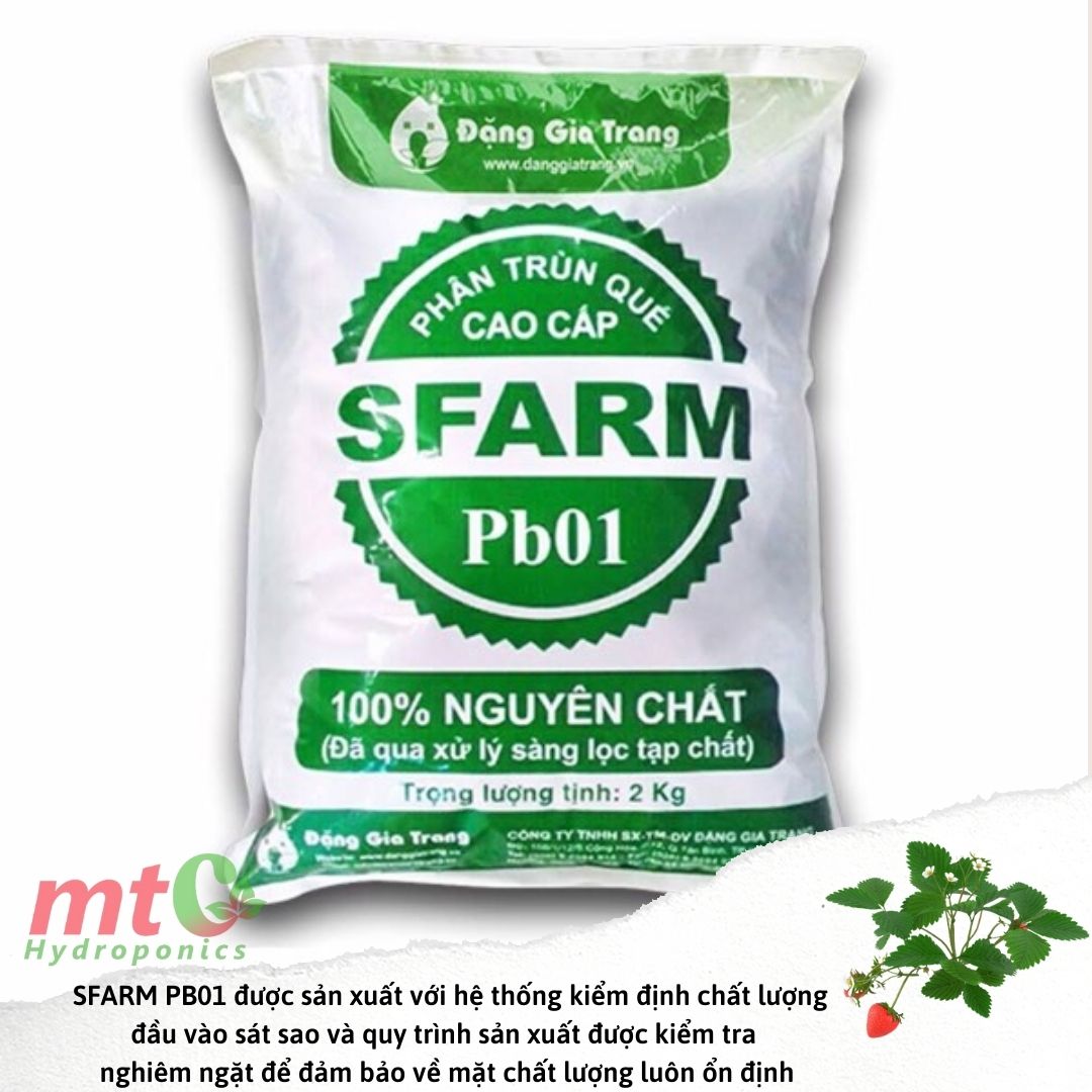 Phân trùn quế sfarm pb01, phân bón hữu cơ tốt cho dâu tây và cây trồng - 2kg