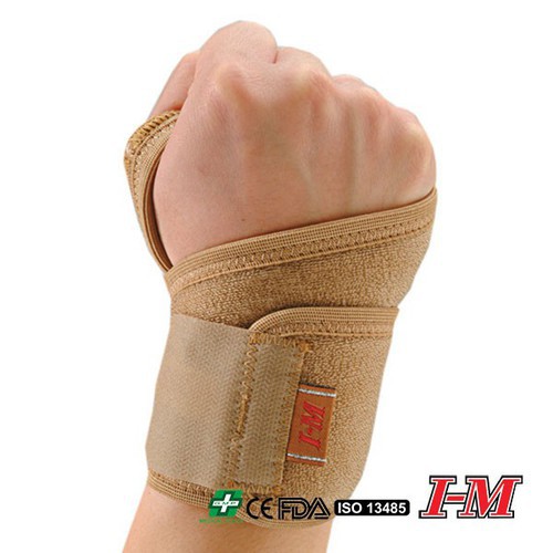 Đai cổ tay xỏ ngón, đai mềm, thiết kế kiểu dán, xỏ qua ngón cái, quấn quanh khớp cổ tay, giữ cố định bằng khóa velco