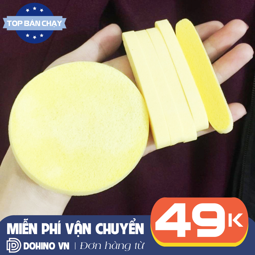 (Có video) Gói 12 miếng bông nở rửa mặt, tẩy trang bọt biển dạng nén DSBR5 spa loại 1 - Miếng mút rửa mặt bọt biển dạng nén ( Gói 12 thanh)