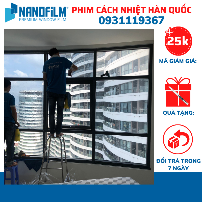 Phim cách nhiệt cửa kính, dán kính chống nắng, chống tia UV, chống nóng, chống chói hiệu quả.