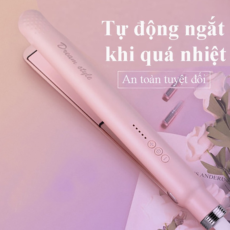 Máy uốn tóc đa năng ép tóc mini 3 trong 1 dream style, thanh nhiệt bằng gốm tránh hư tóc, tóc ép tóc ion âm tiện dụng