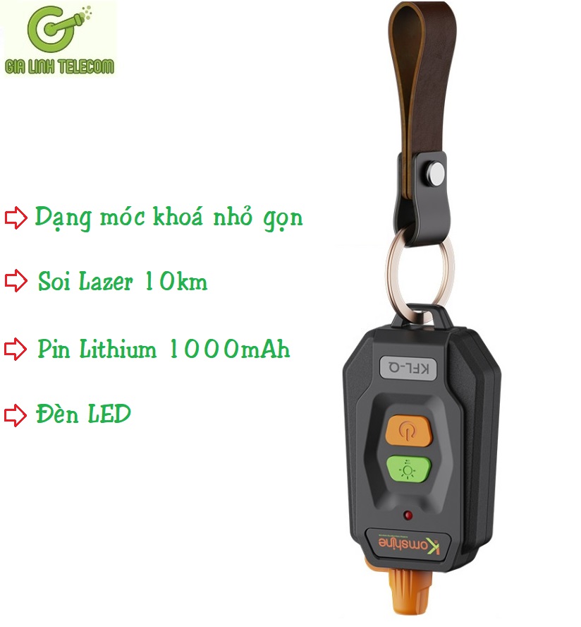 Bút soi cáp quang kfl-q 10km dạng móc khoá - pin sạc 1000mah