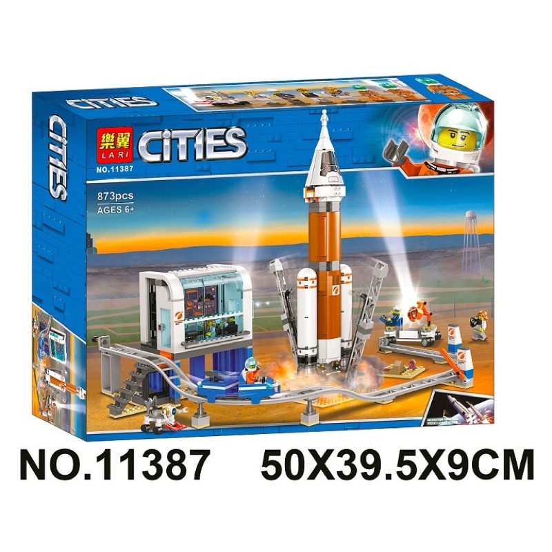 Đồ chơi giáo dục xếp hình lắp ráp mô hình - tàu du hành không gian vũ trụ và trạm tháp điều khiển - no.11387