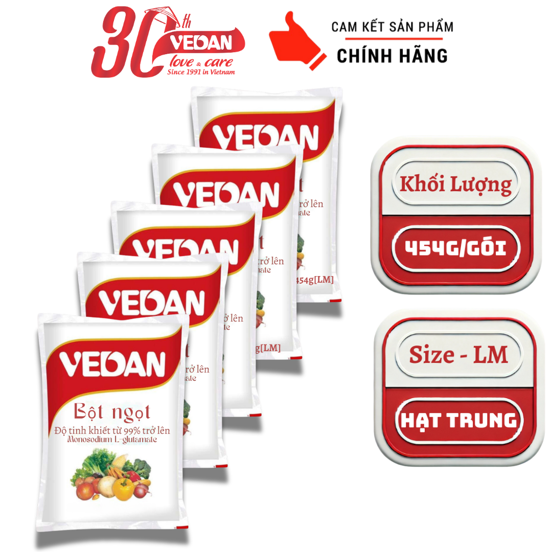 Combo 5 Gói Bột Ngọt VEDAN 454g - Size LM