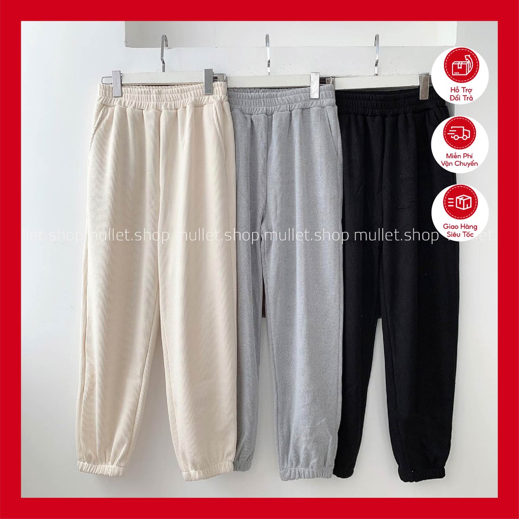 Quần Jogger Nhung tăm nam nữ thiết kế 65kg