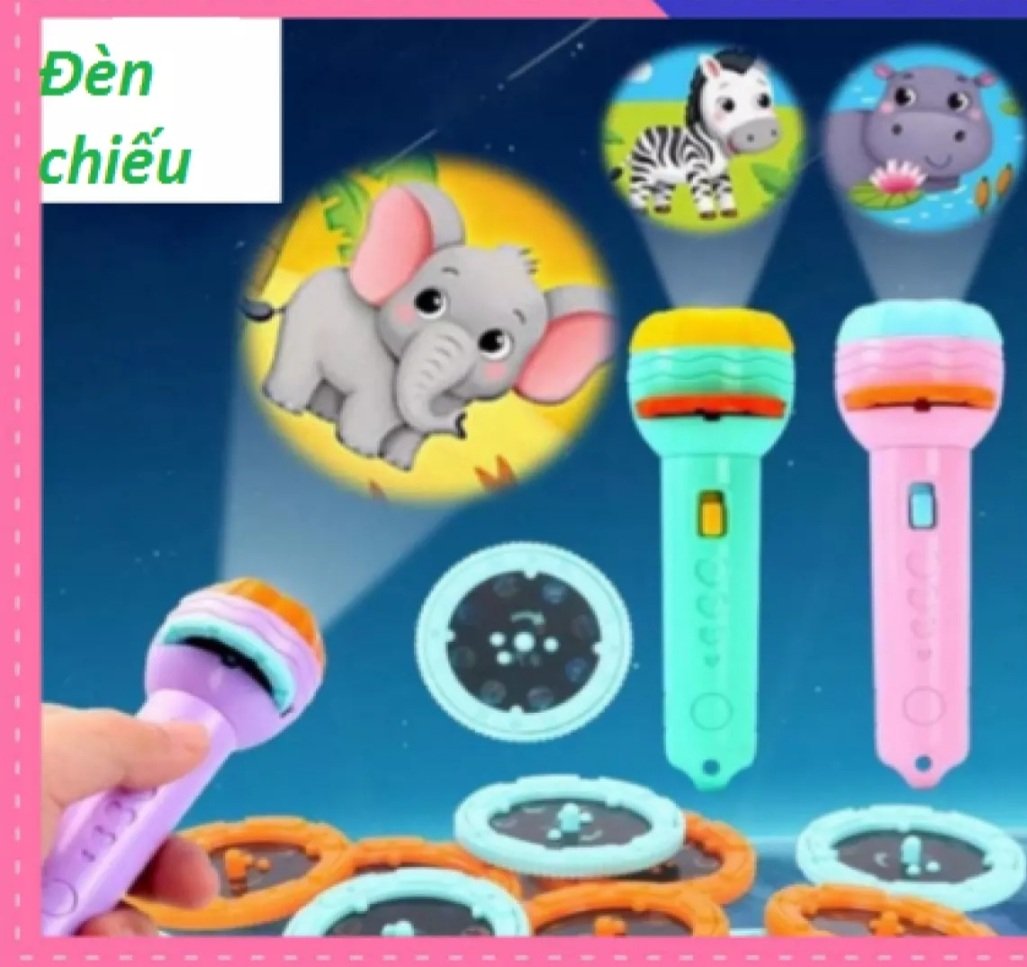 Đèn pin chiếu hình cho bé 24 hình động vật nghộ nghĩnh