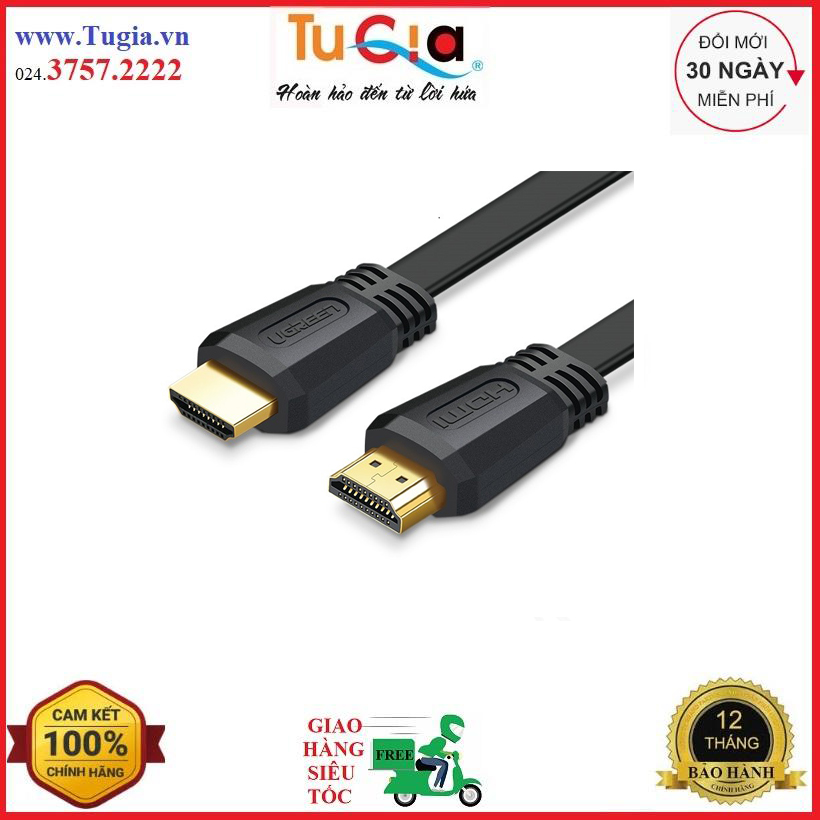 Cáp hdmi 1,5m ugreen hd118 40409 chuẩn 2.0 hỗ trợ 3d 4k-hàng chính hãng