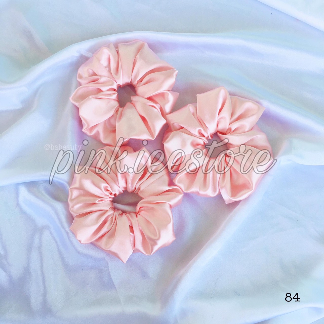 Scrunchies phi bóng pink gold - cột tóc hottrend