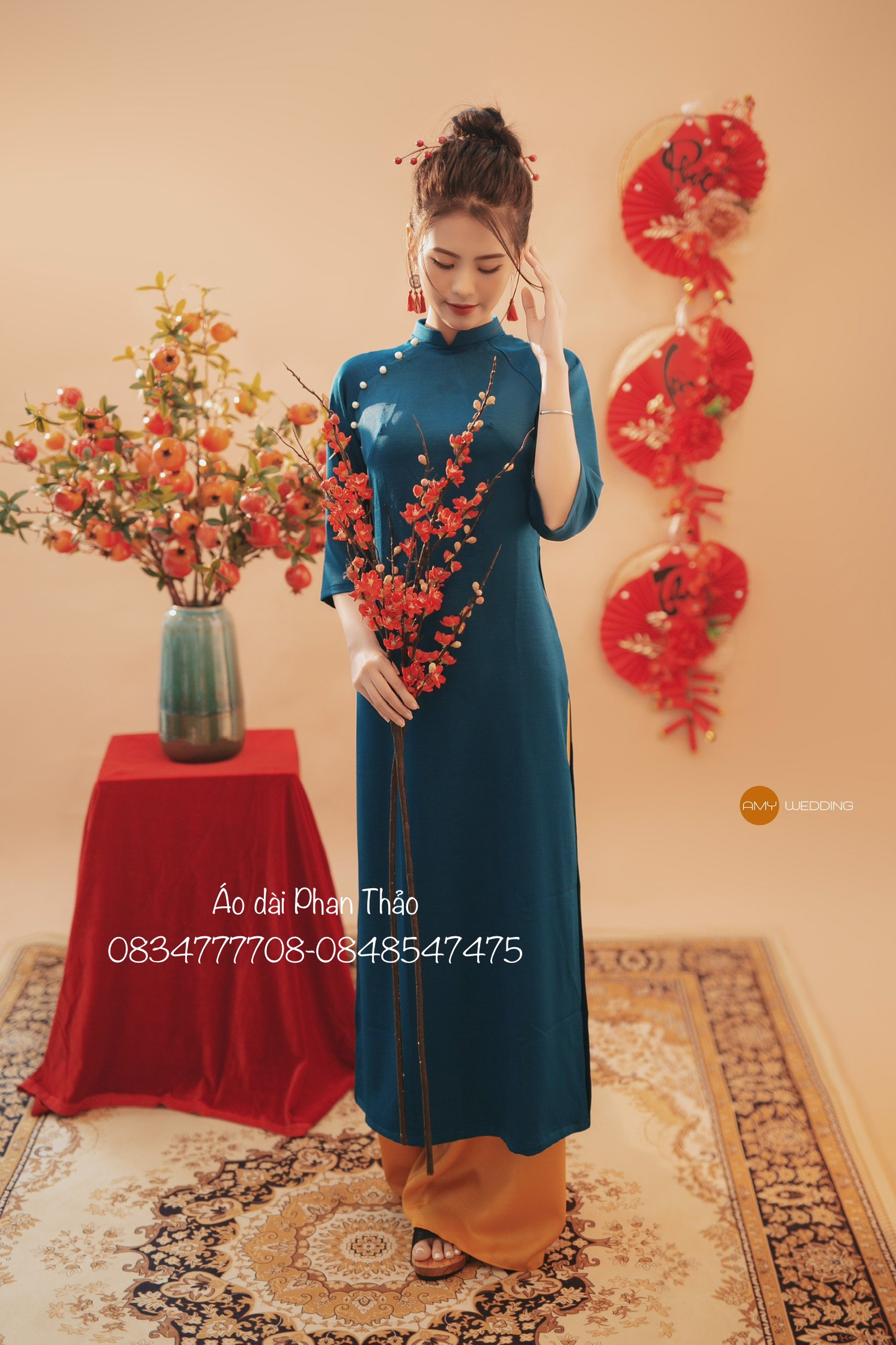 Áo Dài Cách tân chất lụa tây thi cao cấp dáng xuông hiện đại
