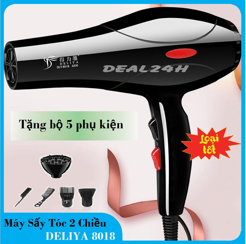 [HCM]MÁY SẤY TÓC 2 CHIỀU DELIYA 8018 - CÔNG SUẤT 2000W - TẶNG KÈM 5 PHỤ KIỆN sth
