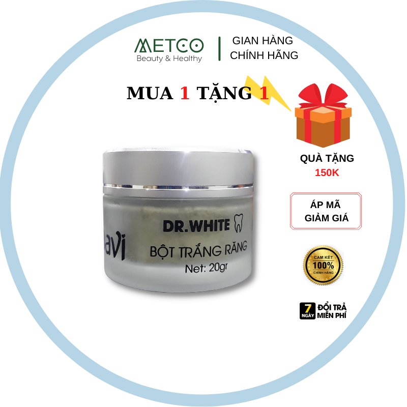 Bột đánh răng thảo dược DR WHITE làm trắng răng, hết hôi miệng, cao răng ngay lần đầu sử dụng