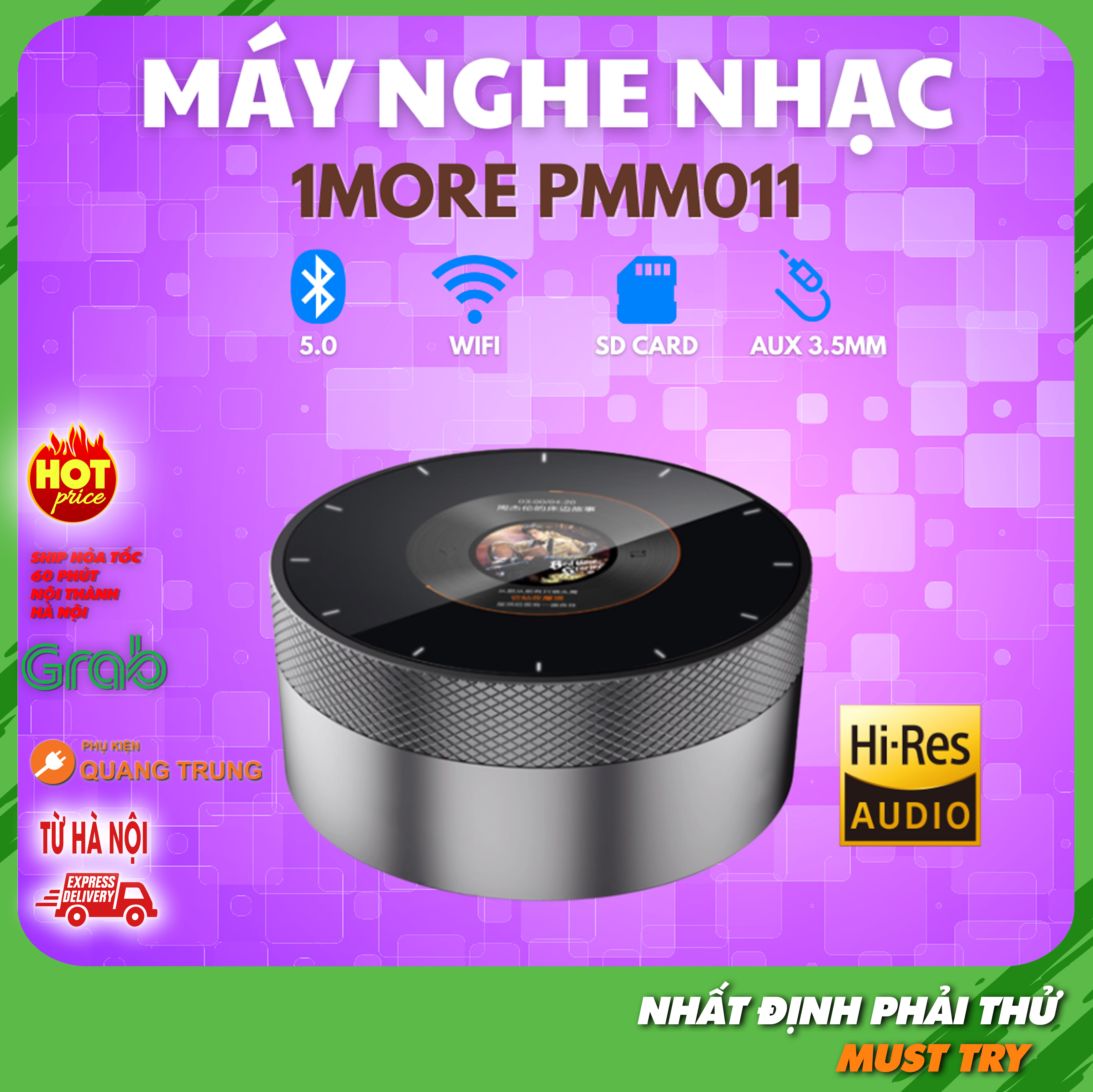 Máy nghe nhạc 1More PMM001 cao cấp, bluetooth và wifi cực hiện đại, hires chất âm cực tốt