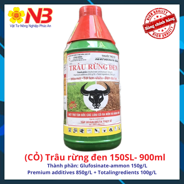 Trâu rừng đen 900ml Glufosinate ammonium 150 g/lít premium additives 850 g/líttotal ingredients 1000 g/lít