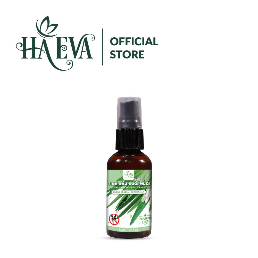 Tinh dầu đuổi muỗi Sả Java Haeva 50ml, 100% Thiên Nhiên, đuỗi muỗi hiệu quả, khử mùi hôi và thanh trùng không khí
