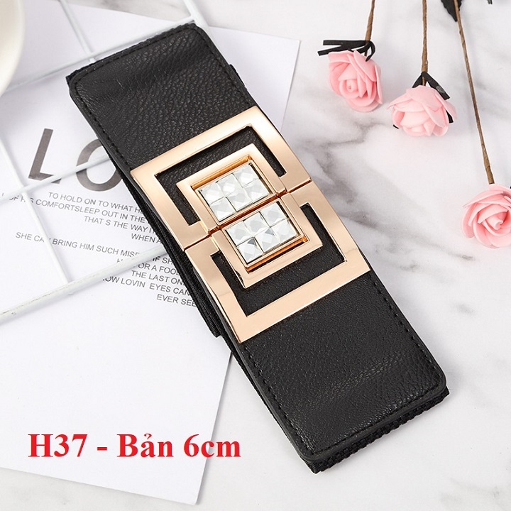 Đai váy nịt đầm kiểu vuông sang trọng Bản 6cm H37