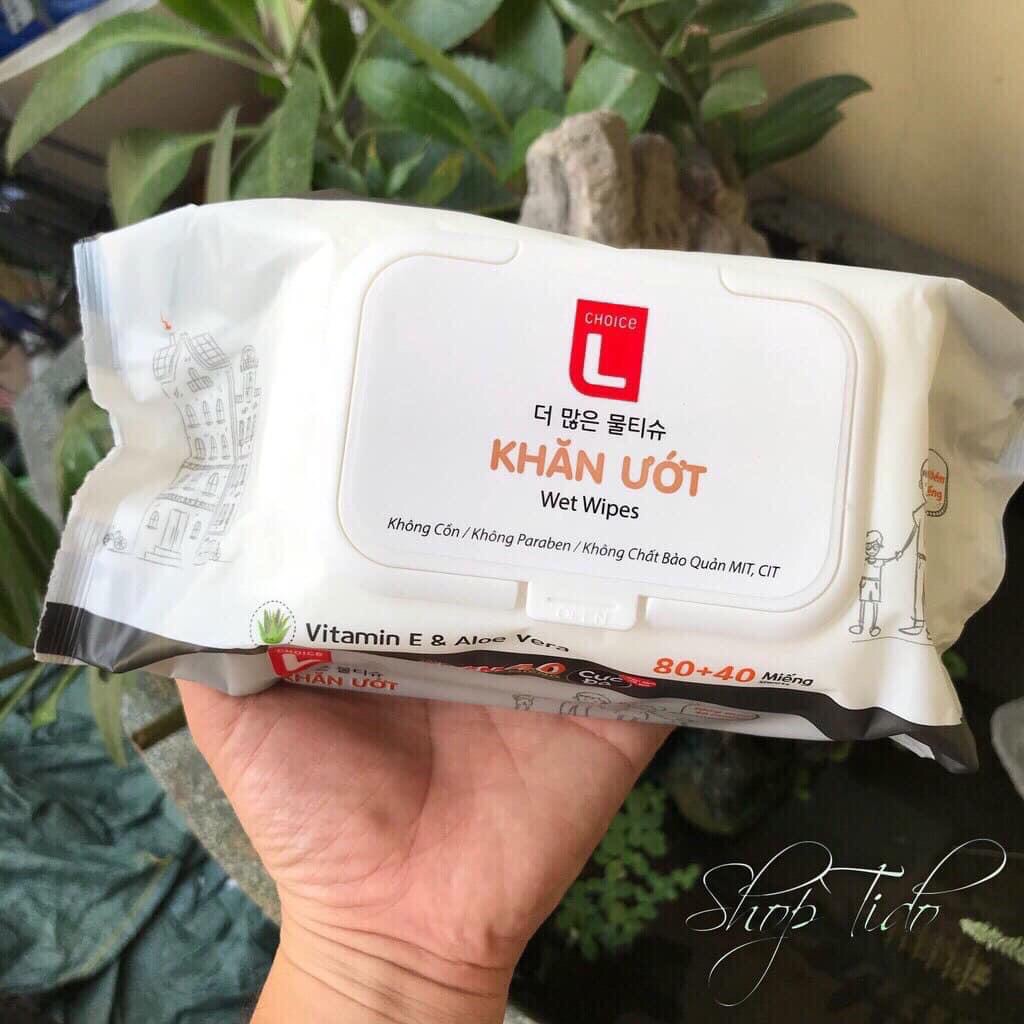 Khăn ướt gia đình 120 miếng choice l lotte