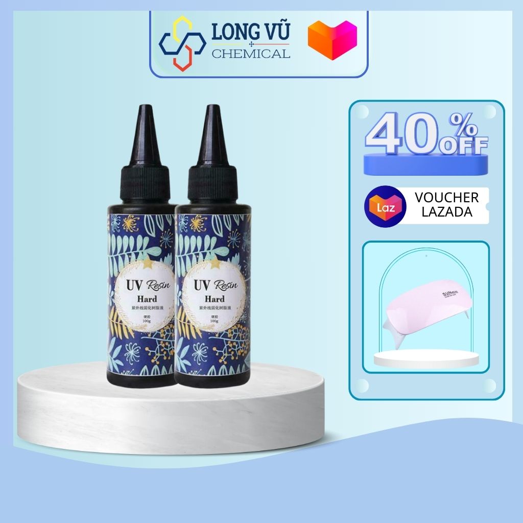 Keo resin uv - loại cứng - nhanh khô trong suốt - 100g