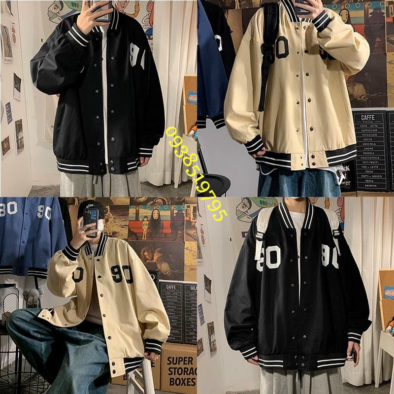 Áo khoác dù bomber nam nữ 2 lớp 8090 - áo khoác dù nam nữ nút gài 8090 thu đông