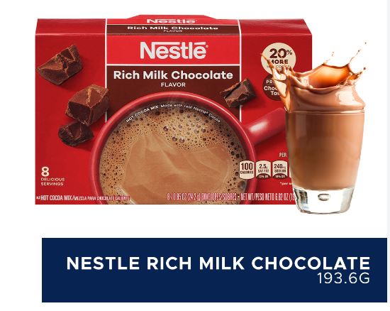 Date 03/25  Bột Cacao hòa tan Nestle Classic Rich Milk Chocolate hộp 193.6gr (8 gói)