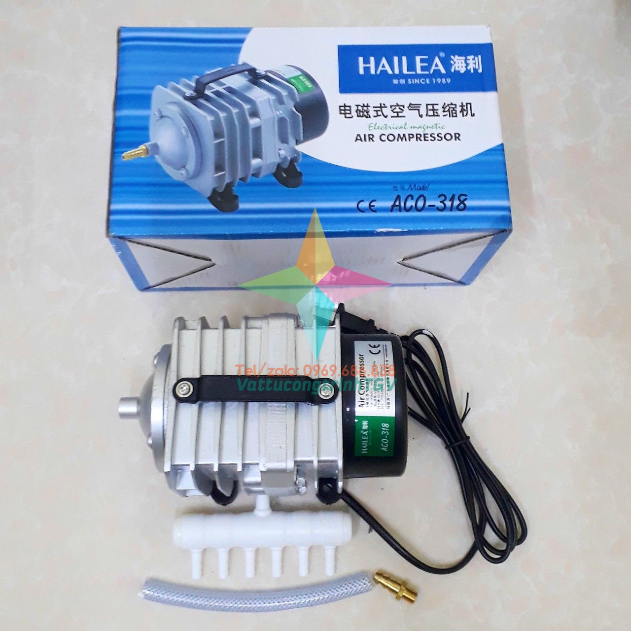 Bơm khí sủi bể cá hailea aco-318 công suất 45w