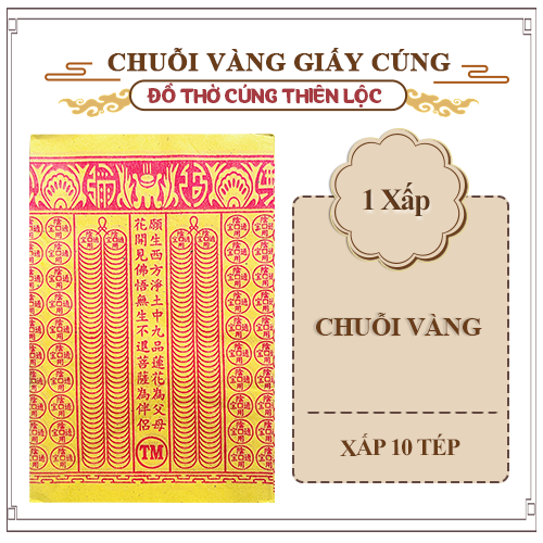 Giấy tiền chuỗi vàng & trắng - hàng mã thiên lộc