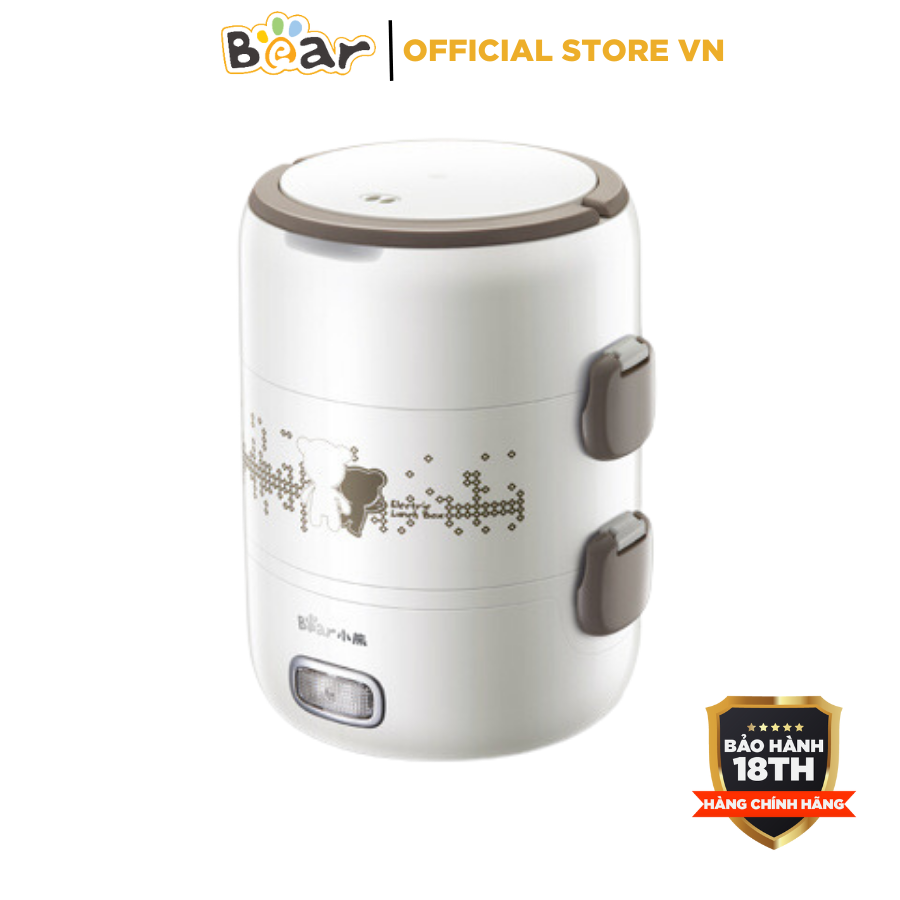 Hộp cơm cắm điện 3 tầng bear dfh-s2358, 270w, đa năng hâm nóng/nấu cơm văn phòng, chính hãng, bh 18 tháng