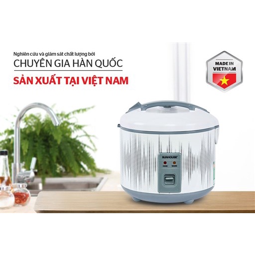 Nồi cơm điện 1.8l sunhouse shd8601 chính hãng, bảo hành 12t