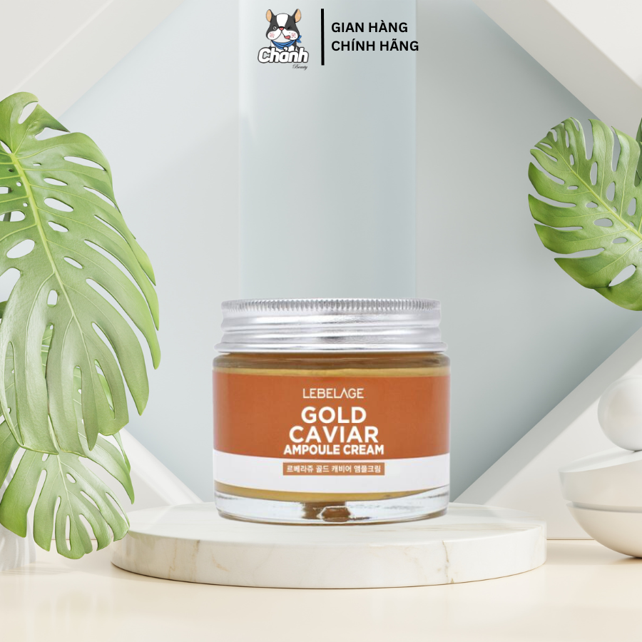 Kem dưỡng ẩm giúp tái tạo và phục hồi da trứng cá tầm lebelage gold caviar ampule cream 70ml