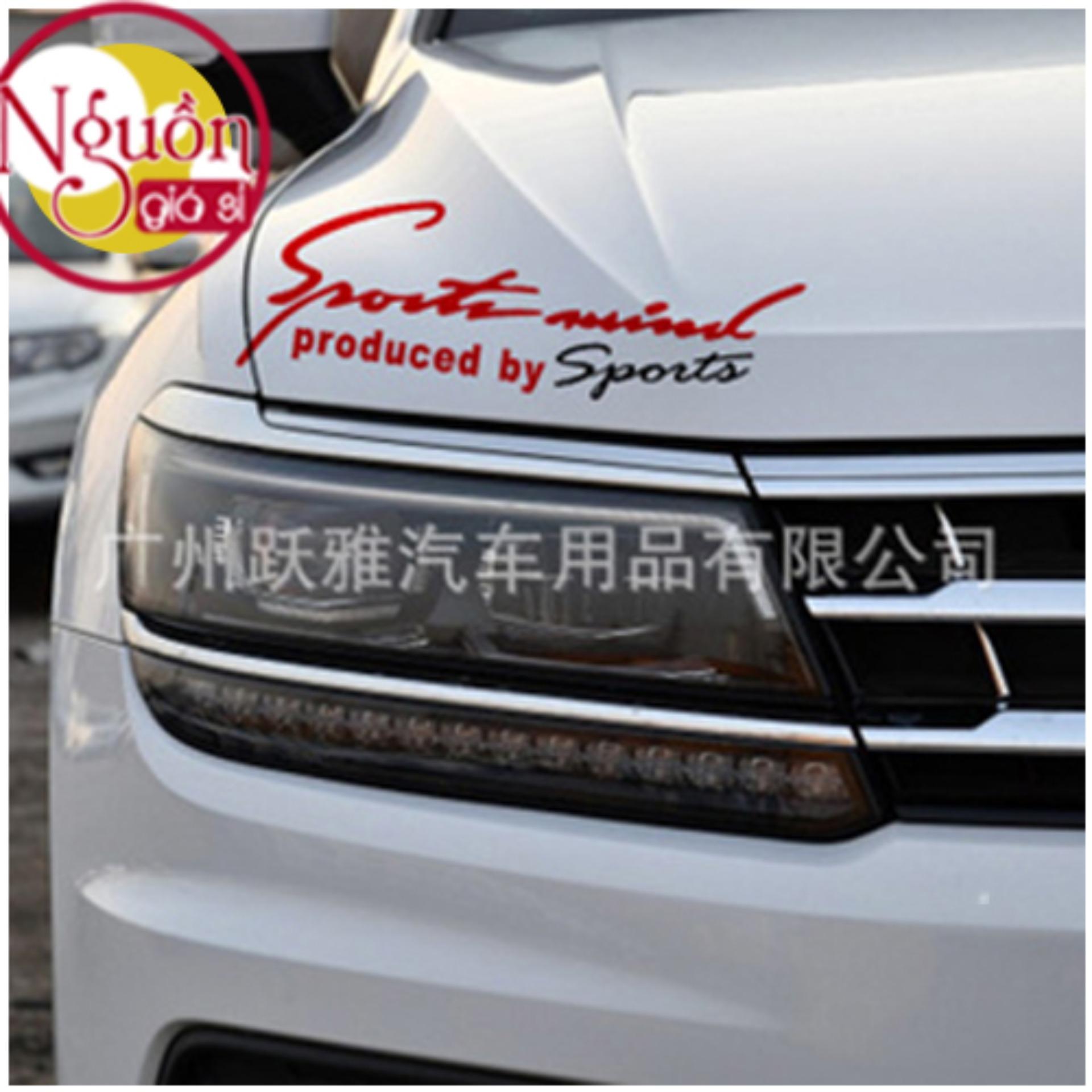 [HCM]Tem Sport mind mặt capo ô tô. Dán lên nắp capo ô tô cực kì thể thao Dễ dàng nhanh chóng kích thước 37 Cm Chữ màu đen chữ sport màu đỏ