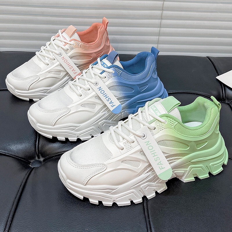 Giày thể thao nữ độn đế 5cm Fashion cá tính đế sơn hót Trend nhất của năm -T9