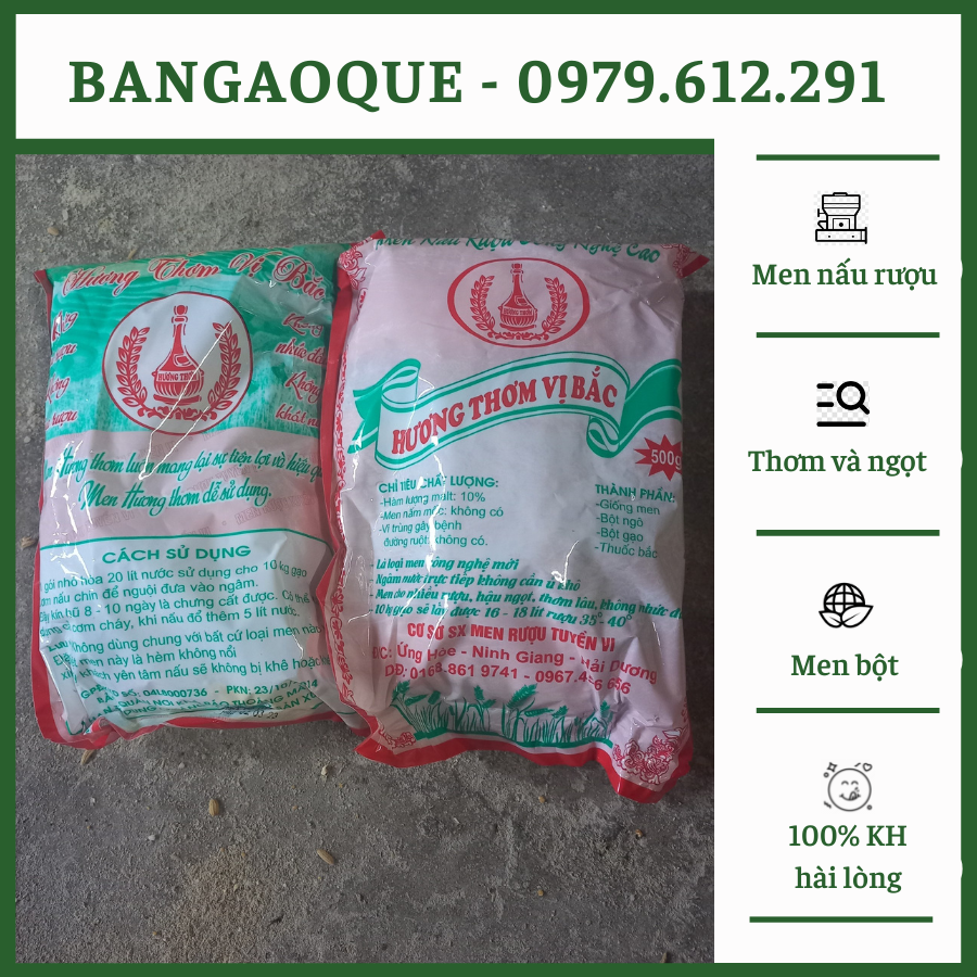 Men Hương Thơm Vị Bắc - Men r.ượu men bột thu.ốc Bắc - Men nấu ruou gạo nếp, gạo tẻ